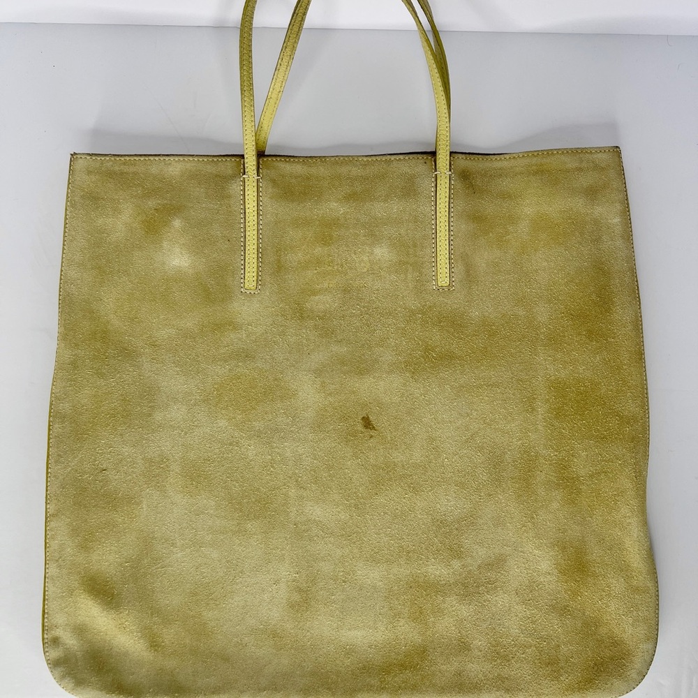 Chic Suede Tote Bag - Mustard Yellow